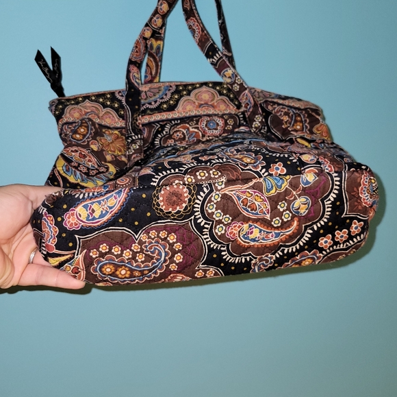 Vera Bradley Brown Kensington Paisley Shoulder Purse - Picture 3 of 8